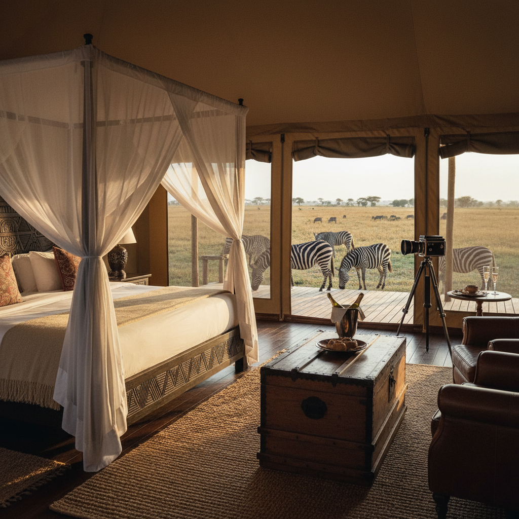 Bali Luxury Safari Atelier concierge briefing — open-vehicle jeep at Bali Safari and Marine Park sunrise, Gianyar
